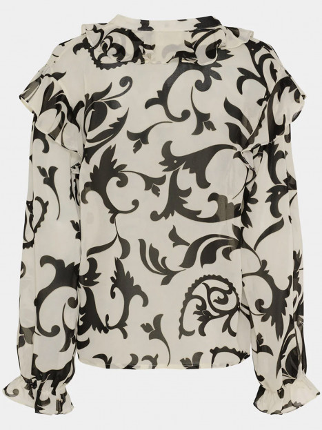 Chiffongblus Vibse Flounce Empire svart/vit från Isay