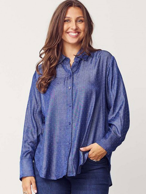 Skjorta Kate blå med strass från Isay