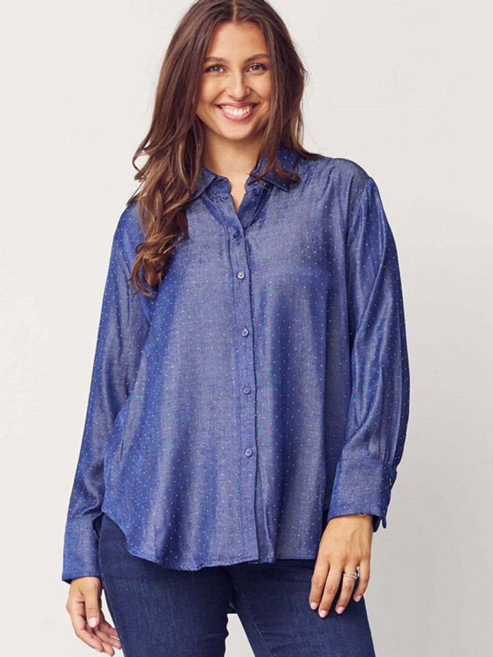 Skjorta Kate blå med strass från Isay