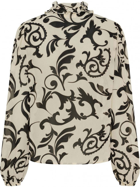 Chiffongblus Vibse Ruffle Empire svart/vit från Isay 2