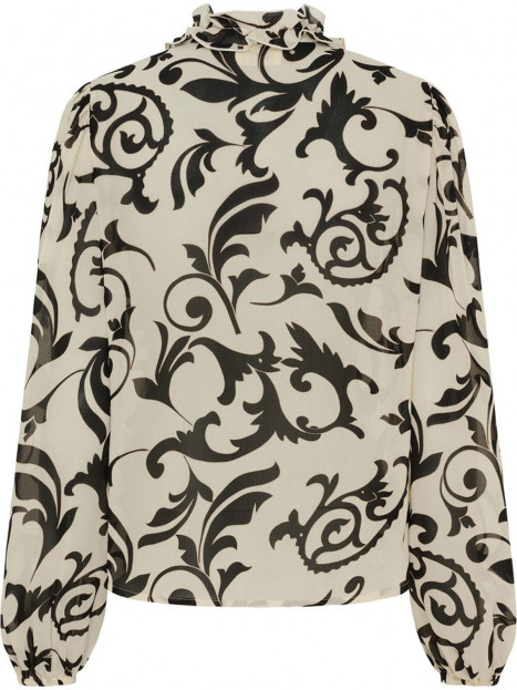 Chiffongblus Vibse Ruffle Empire svart/vit från Isay