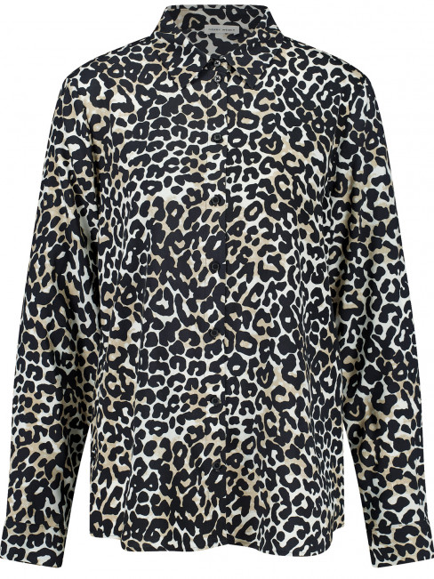 Viskosblus svart leomönster från Gerry Weber