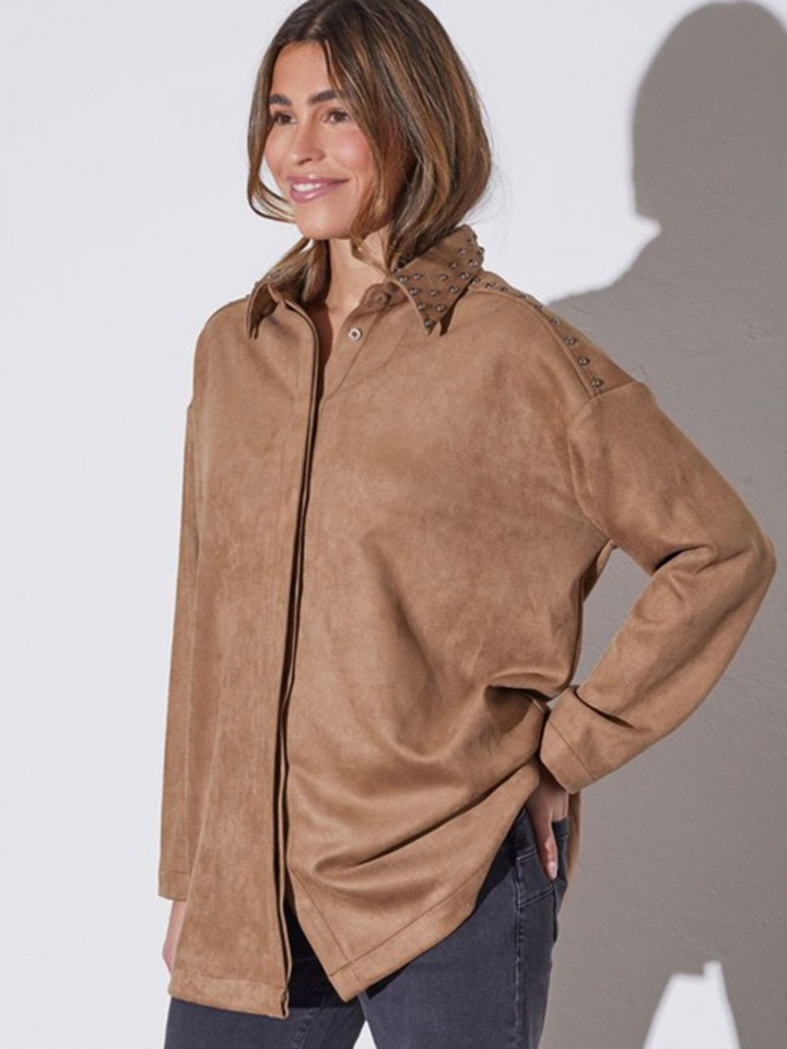 Jacka el. storskjorta i mockaimitation camel från Isay