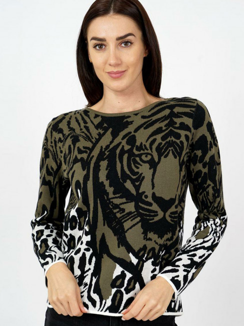 Finstickad tröja grön från M.X.O