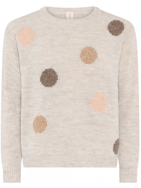 Stickad tröja prick sand från Skovhuus.