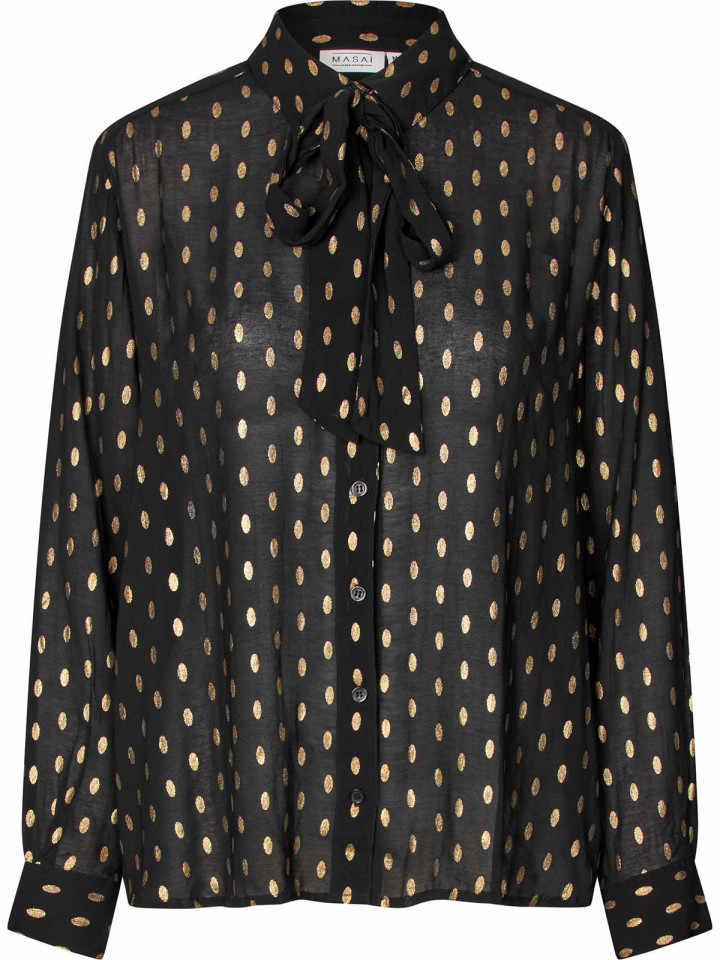 Knytblus Inoria svart guldprick från...