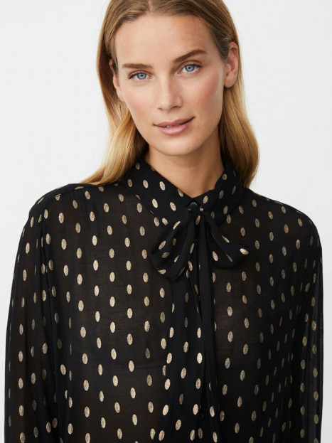 Knytblus Inoria svart guldprick från Masai