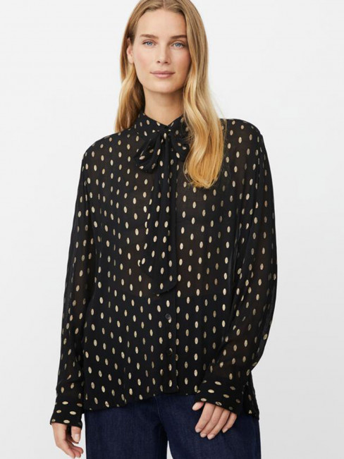 Knytblus Inoria svart guldprick från Masai