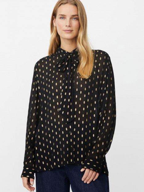 Knytblus Inoria svart guldprick från Masai