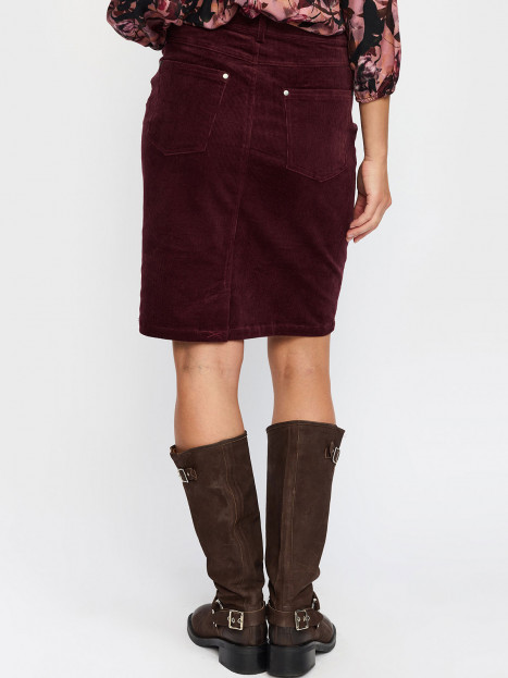 Manchesterkjol i jeanskjolsmodell vinröd från 2-BIZ