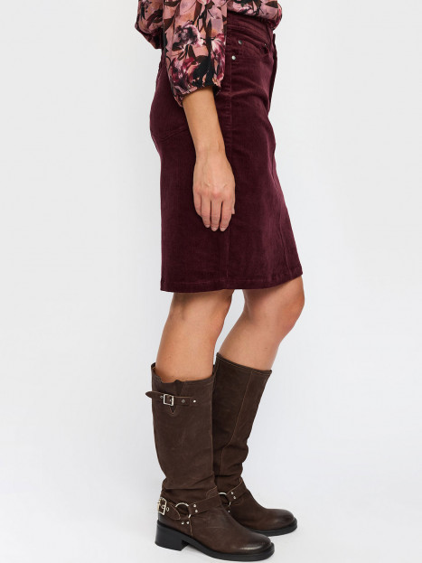 Manchesterkjol i jeanskjolsmodell vinröd från 2-BIZ