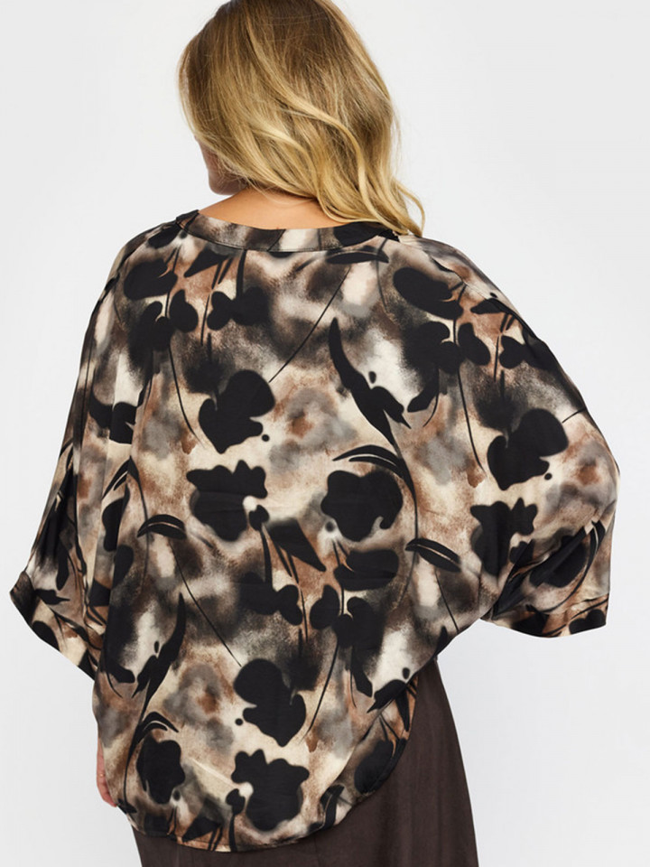 Satinblus Thoral svart från 2-BIZ