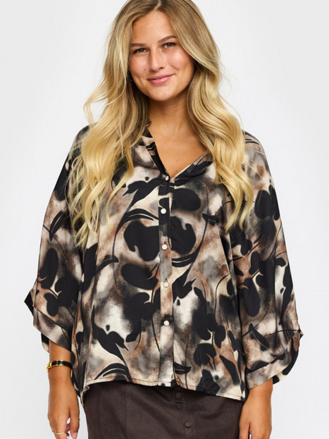 Satinblus Thoral svart från 2-BIZ