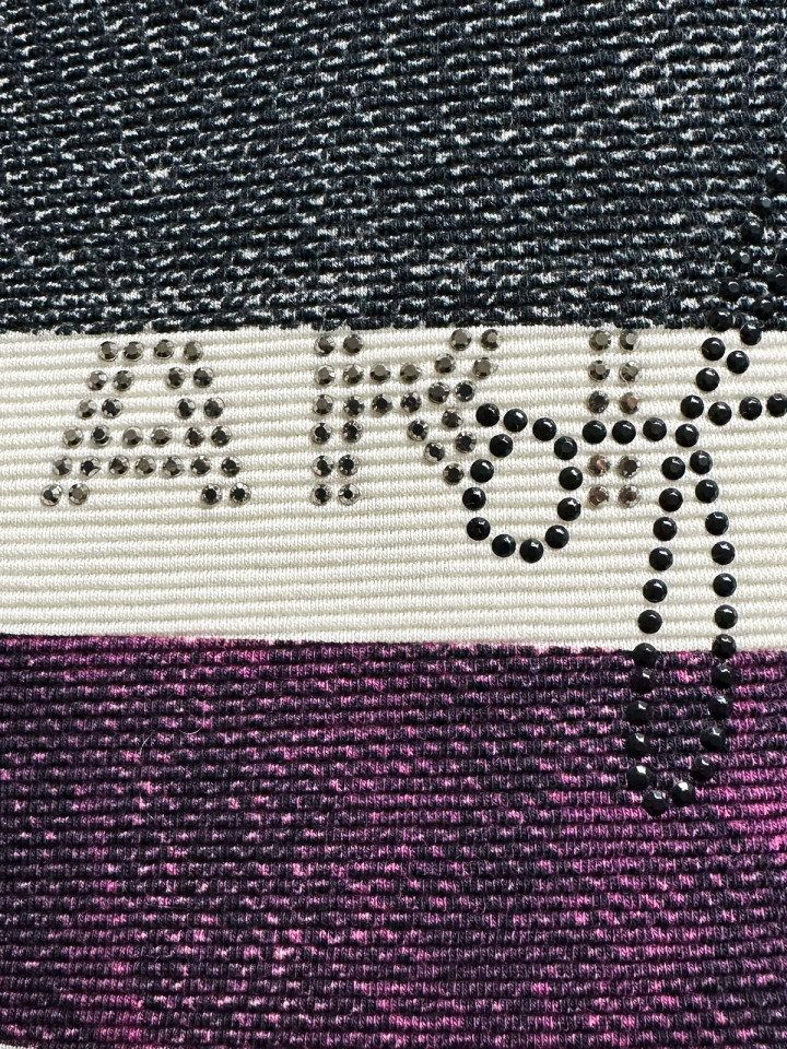 Strukturerad trikåtopp lila/grå med...