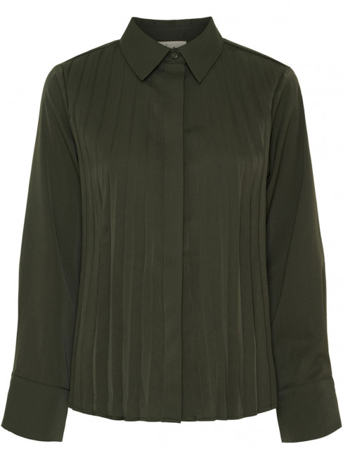 Blus Frida pleat mörk grön från Isay
