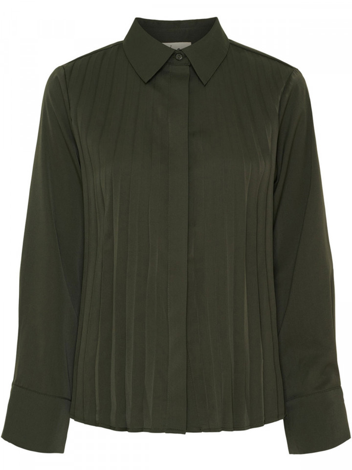 Blus Frida pleat mörk grön från Isay