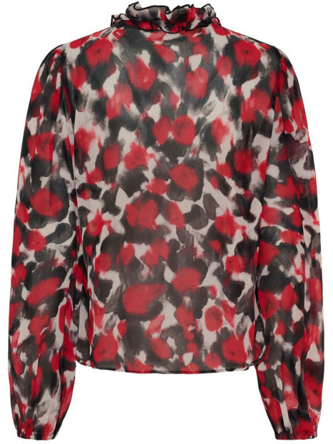 Chiffongblus Vibse Red abstraction röd från Isay