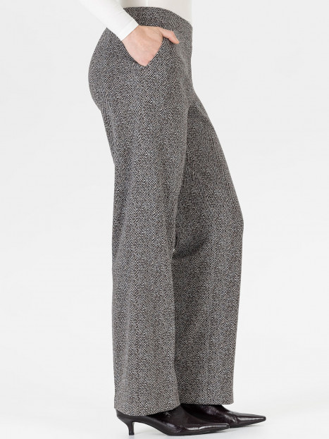 Mirakelbyxa Flanna herringbone svart/grå från Stehmann