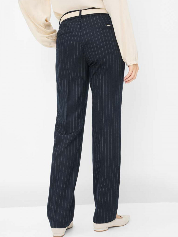 Maron kritstrecksrandig marin ull...