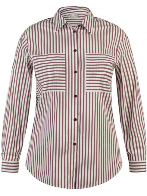 Randig skjorta vinröd från Rabe