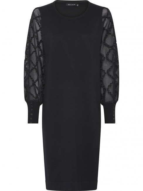 Finstickad klänning med dekor svart från Micha 2