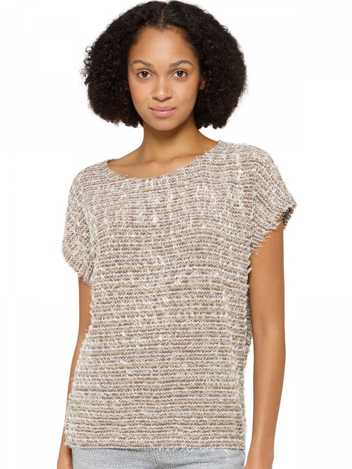 Stickad topp oliv/guld/silver från Betty Barclay