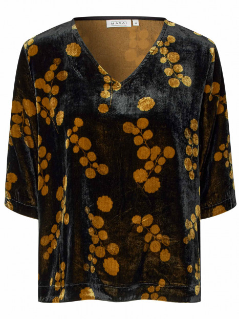 Sammetstopp Estela svart/guld frånMasai