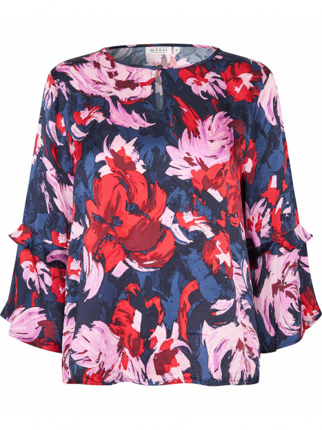 Blus Bimelda röd/blå från Masai