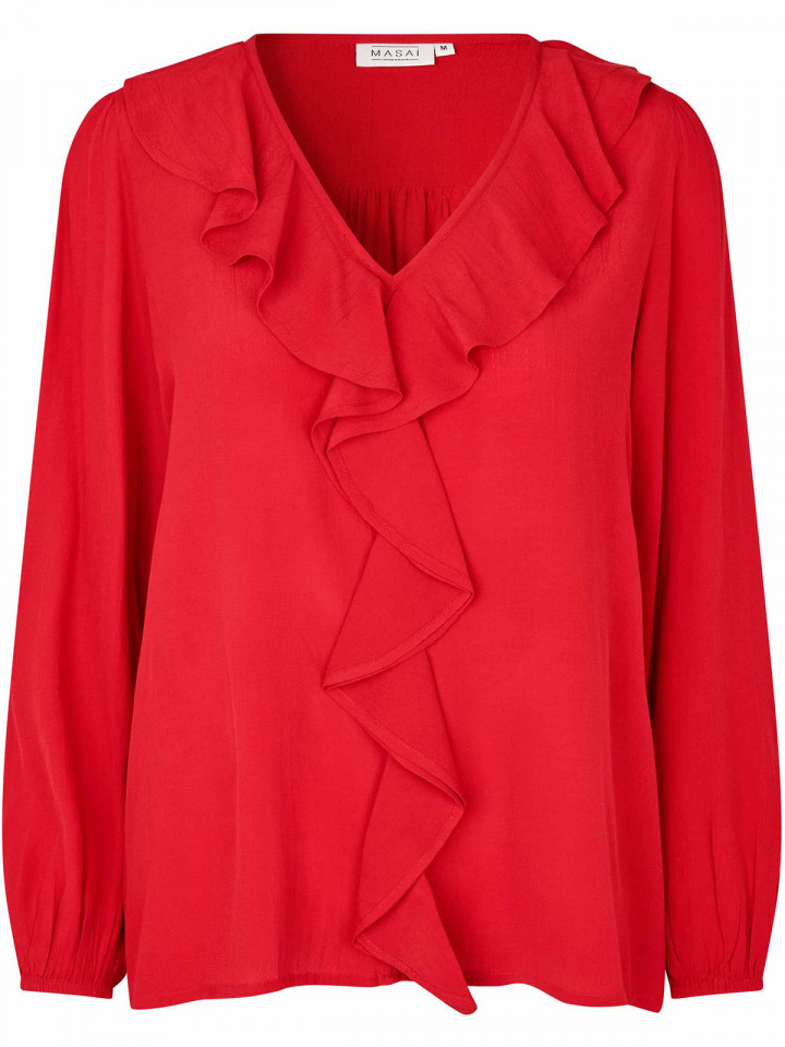 Viskosblus Beauna röd från Masai