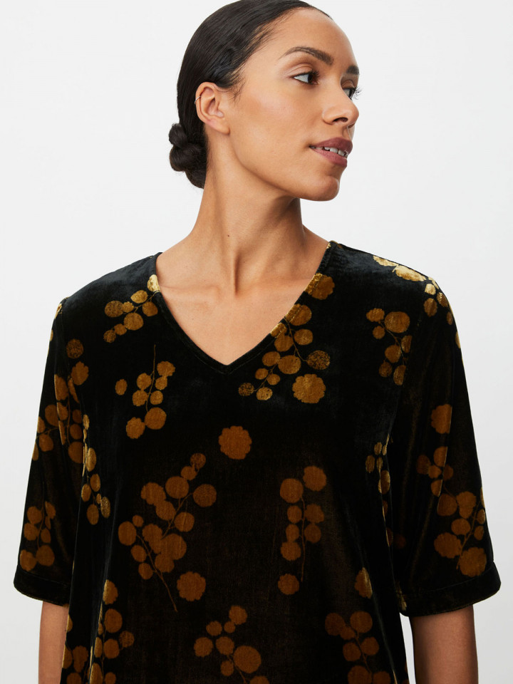 Sammetstopp Estela svart/guld frånMasai