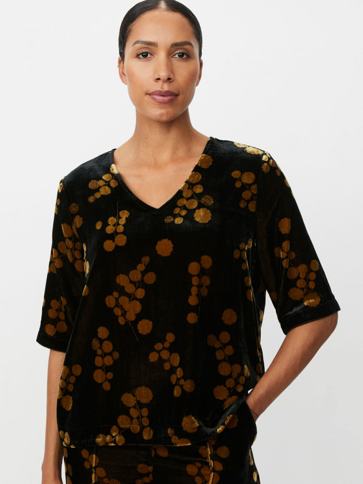 Sammetstopp Estela svart/guld frånMasai