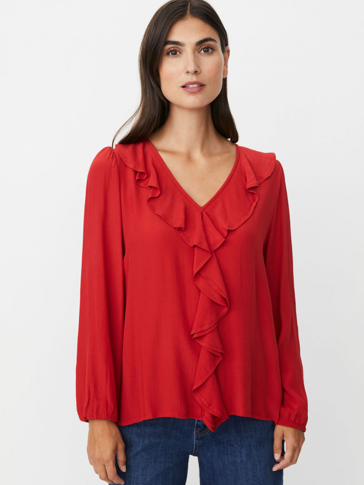 Viskosblus Beauna röd från Masai