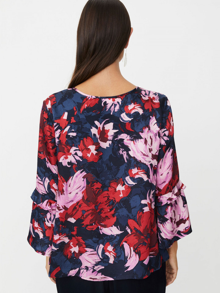 Blus Bimelda röd/blå från Masai