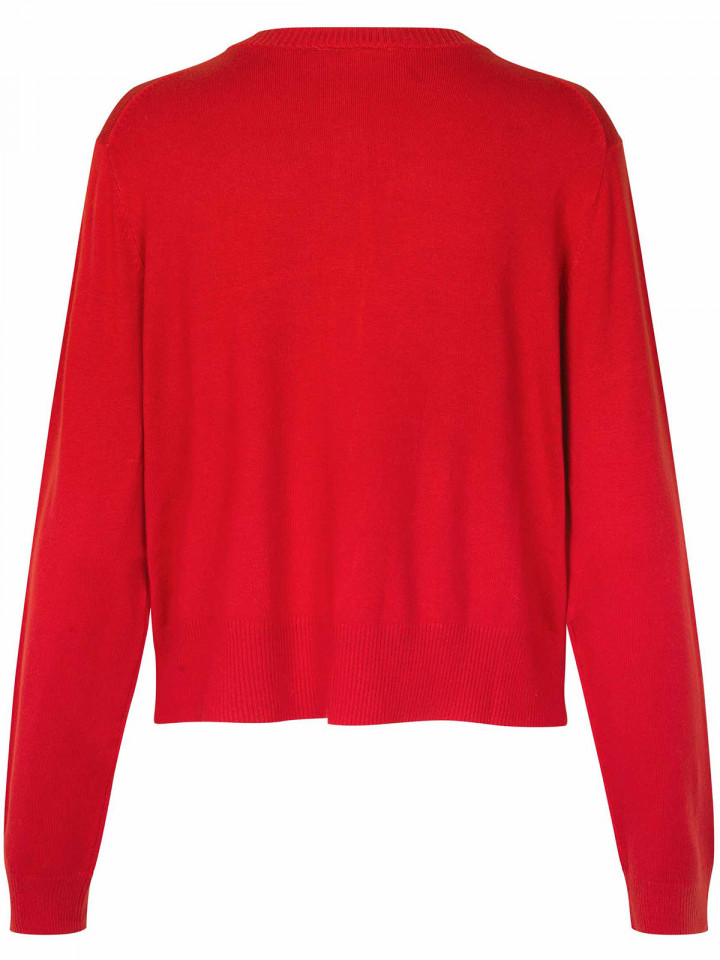 Kofta Liffa röd med strassknapp från...