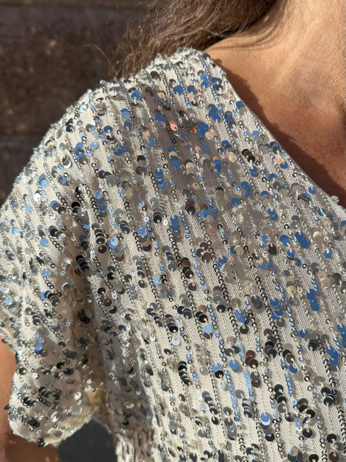 Discotopp silver med paljetter 2