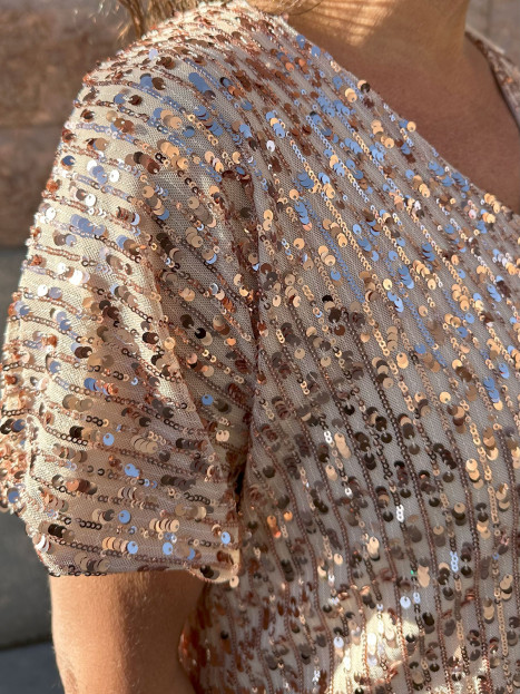 Discotopp guld med paljetter