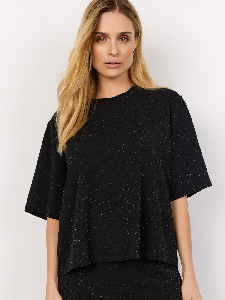 Trikåtopp Andine svart glitter...
