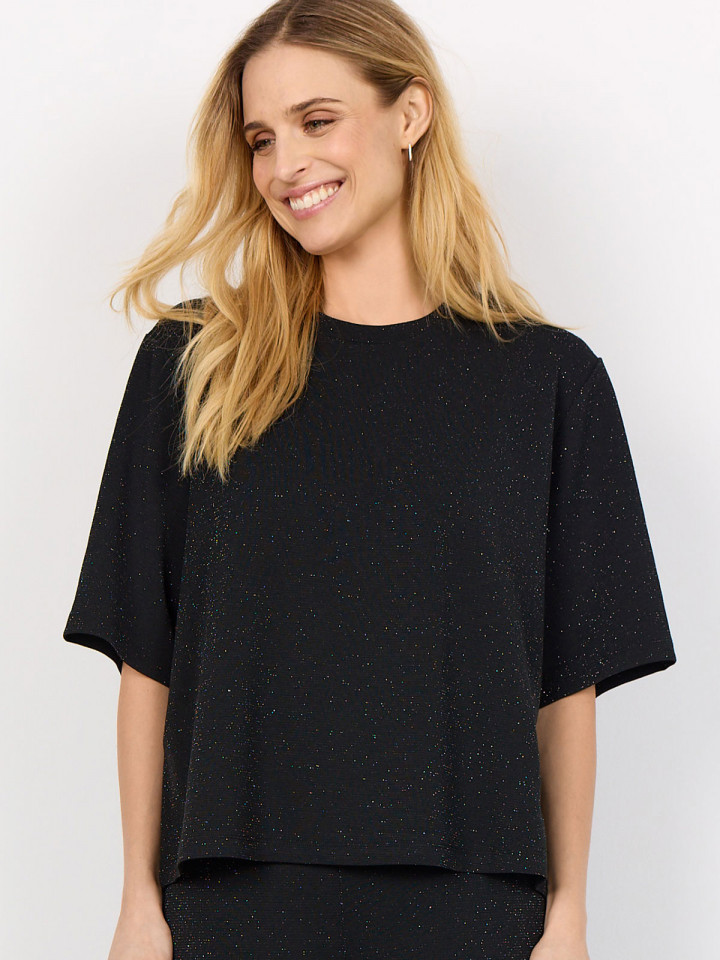 Trikåtopp Andine svart glitter SoyaConcept