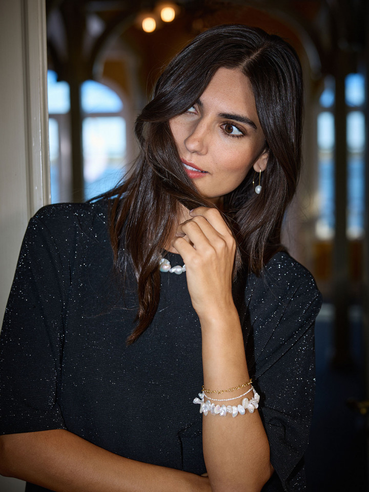 Trikåtopp Andine svart glitter...