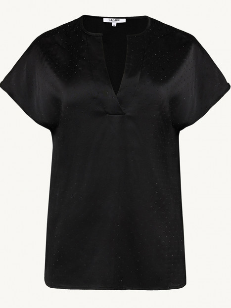 Satinblus med svarta stenar från Claire