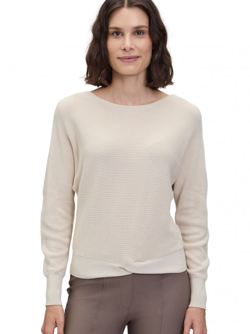 Stickad bomullströja Creme från Betty Barclay