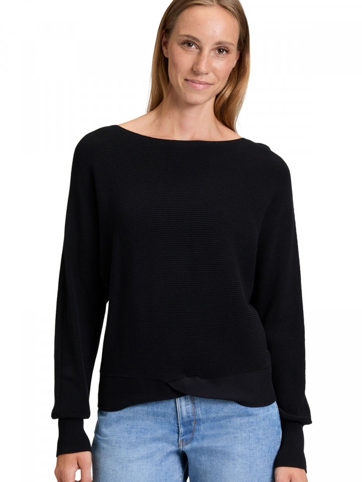 Stickad bomullströja svart från Betty Barclay