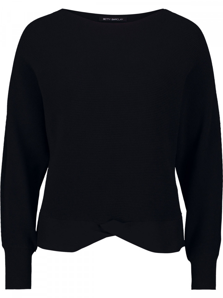 Stickad bomullströja svart från Betty...