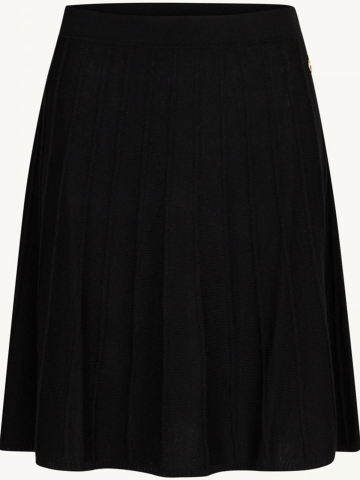 Fintstickad kjol med veck svart från Claire