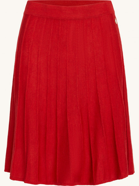 Fintstickad kjol med veck röd från Claire 2