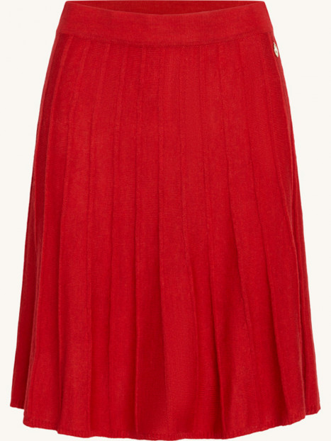 Fintstickad kjol med veck röd från Claire