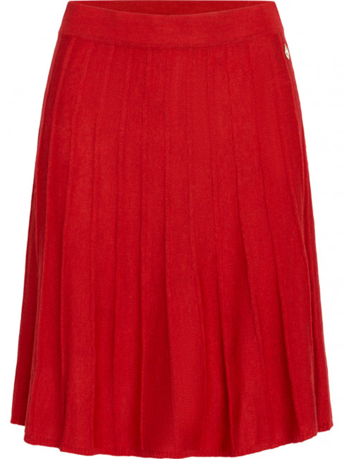 Fintstickad kjol med veck röd från Claire