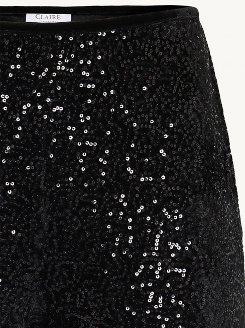Stretchiga paljettbyxor svart från Claire 2