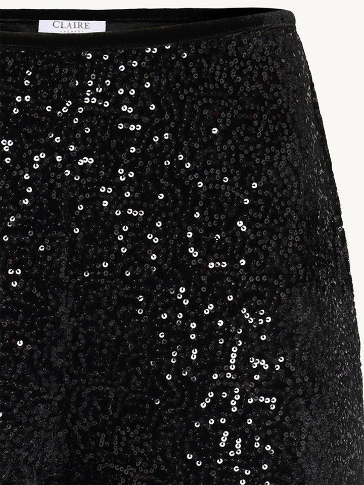 Stretchiga paljettbyxor svart från...