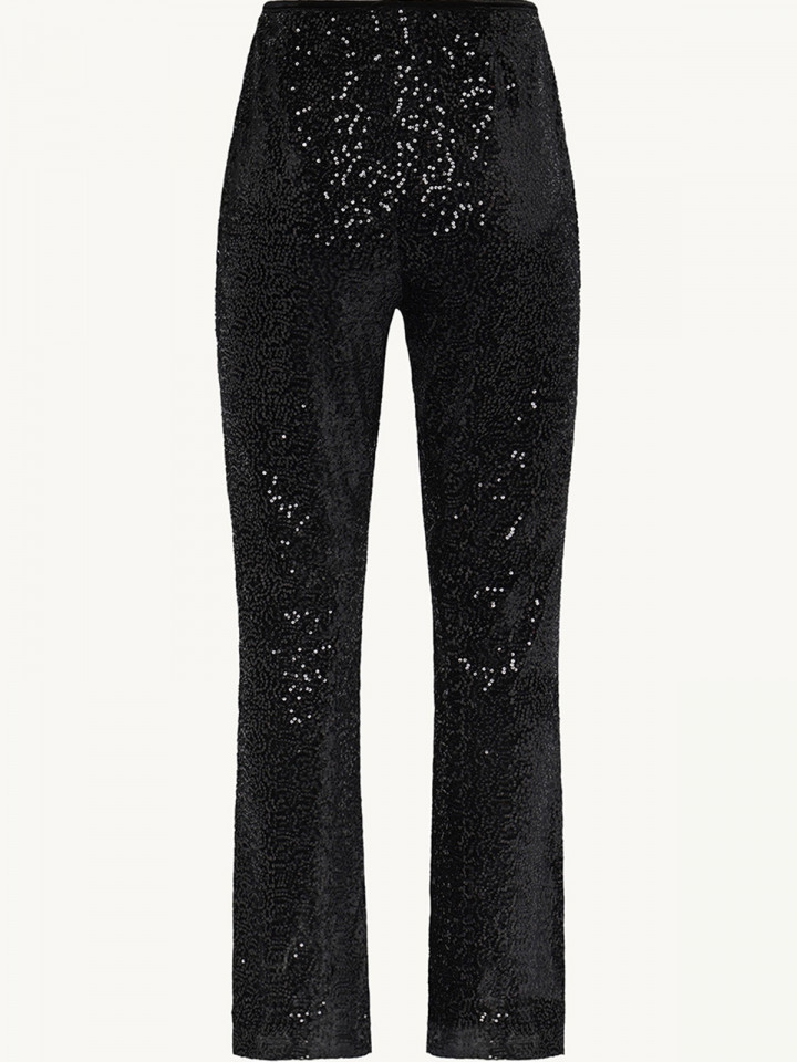 Stretchiga paljettbyxor svart från...